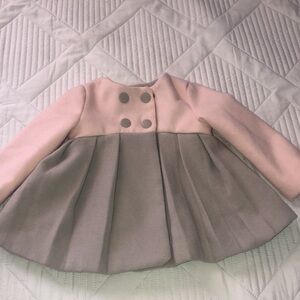 Tahari Baby Coat Size 12month . Pink& Grey . 4 Snap closure. Holidays church